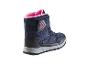 Kinderwinterlaars, marineblauw, met roze binnenkant en grijze zool.