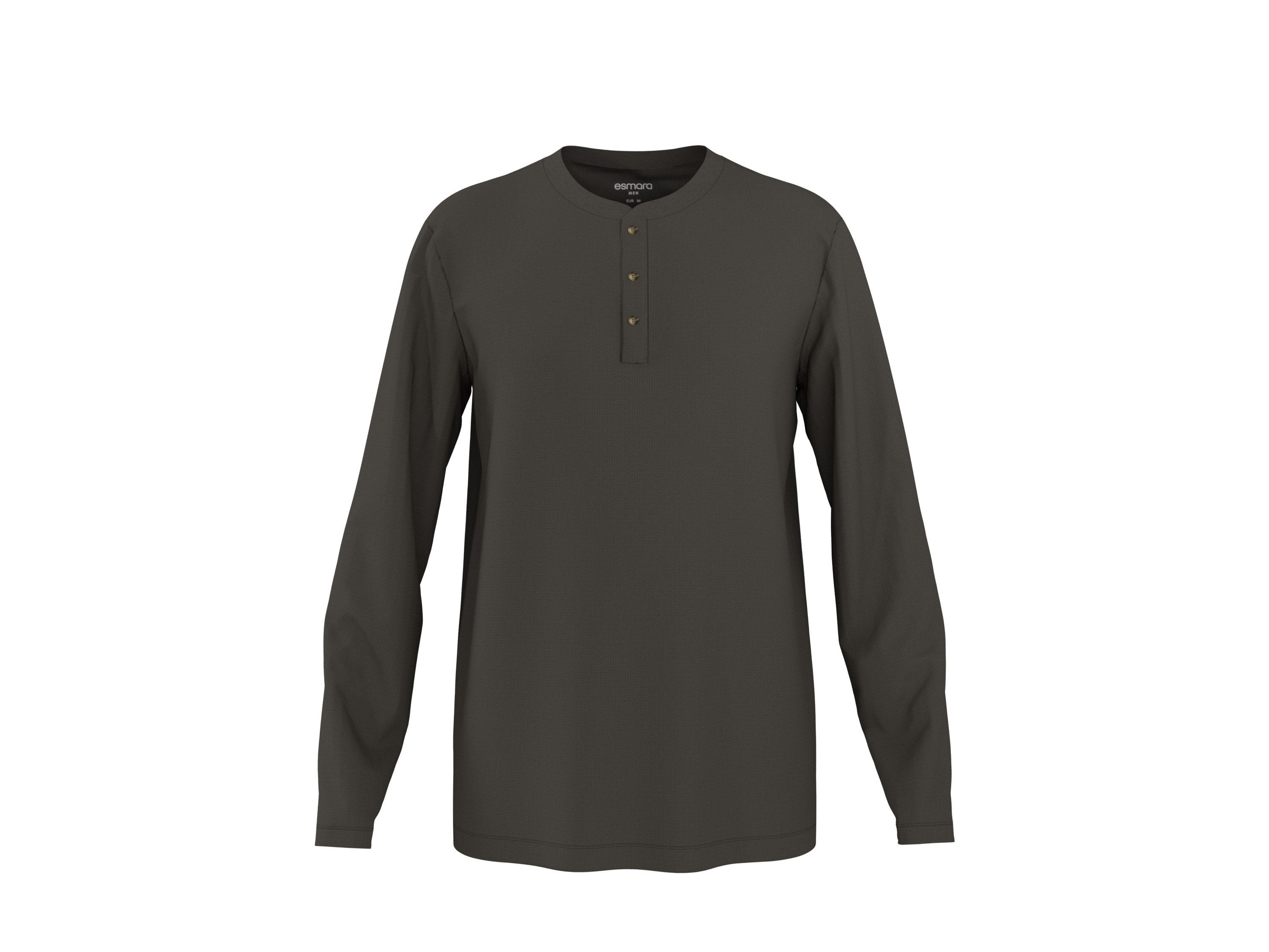 ESMARA MEN Heren longsleeve, met wafelstructuur (Bruin, S)