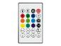 Witte afstandsbediening voor LED-verlichting met gekleurde knoppen en bedieningsfuncties