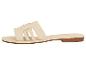 Beige platte damessandalen met gevlochten details.