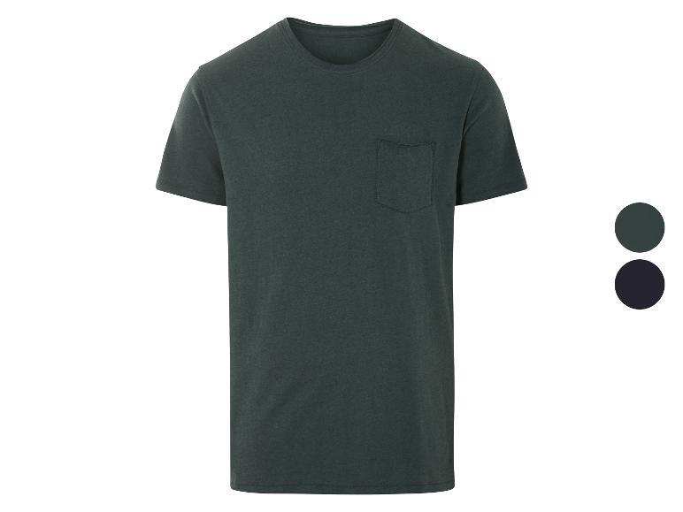 T-shirts met zak, klassieke pasvorm, verkrijgbaar in donkergroen en zwart.
