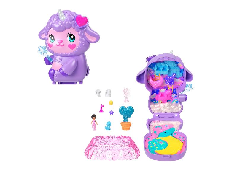 Paarse eenhoorn schaap compacte speelset met miniatuurpop en accessoires