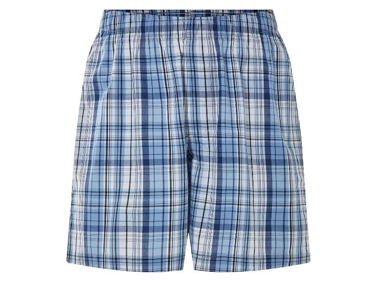 Blauw-wit geruite korte broeken van katoen.