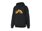 Zwarte hoodie met oranje logo