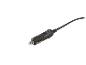 Zwarte autoadapter met sigarettenaanstekerplug en kabel.