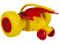 Geel met rode speelgoedauto voor kinderen met grote wielen