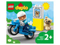 LEGO Duplo politie motor met figuur en hond.