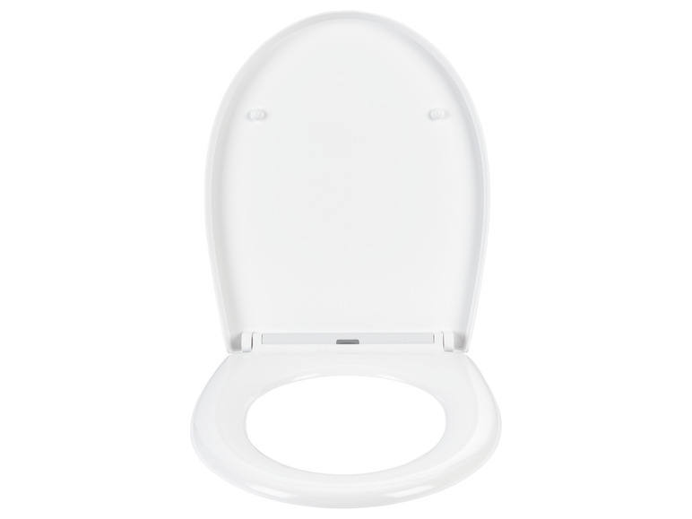 Een wit toiletbril met soft-close functie.