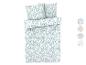 Beddengoed met blauw en groen bladmotief