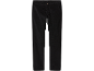Zwarte corduroy broek met elastische tailleband en knoop.