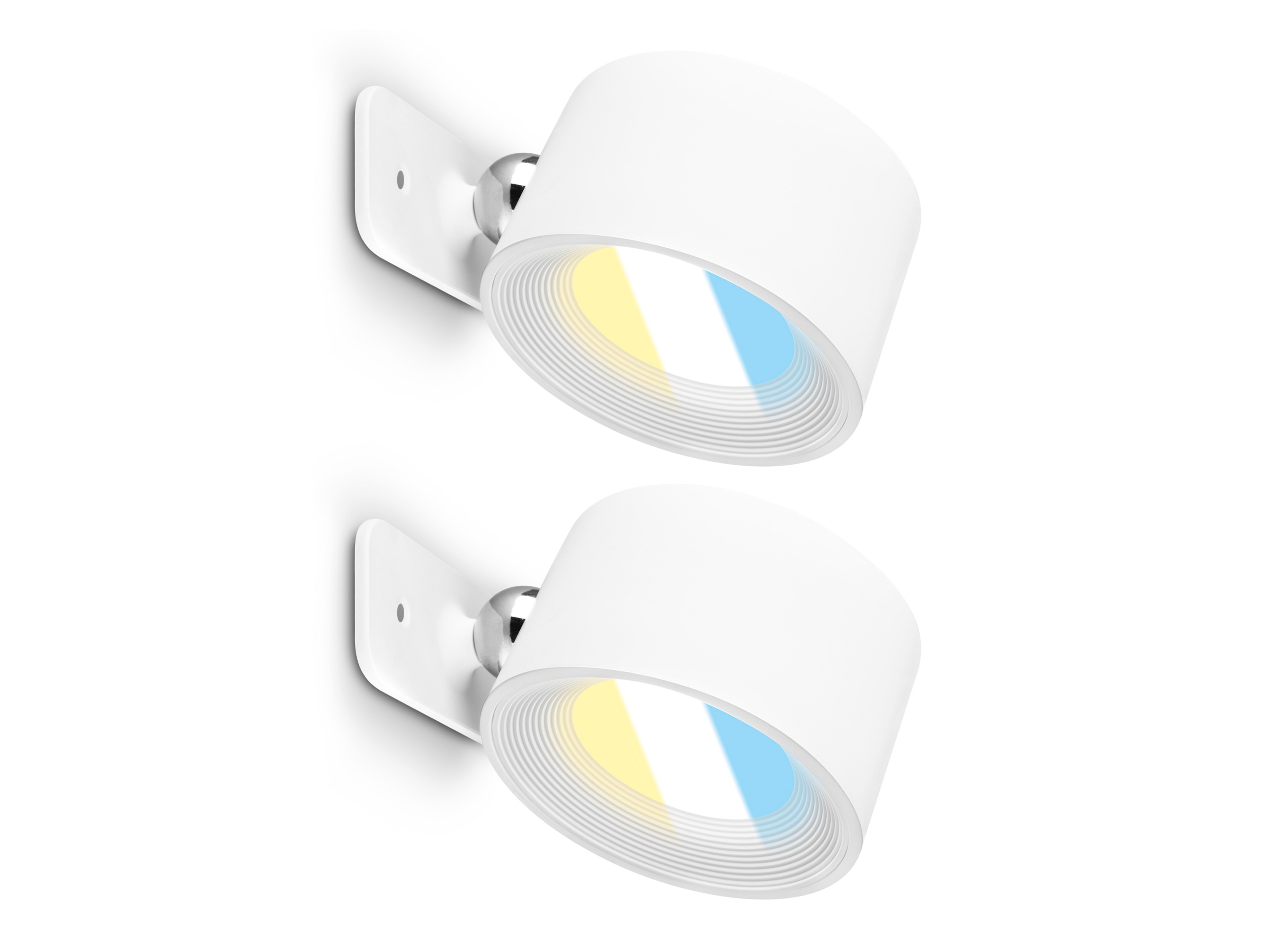 BRILONER Set van 2 draadloze wandlampen (wit)