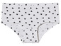 Witte onderbroek met zwarte hartjesprint.