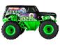 Een groene Grave Digger monstertruck met grote banden.