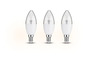 Drie witte LED-kaarslampen.