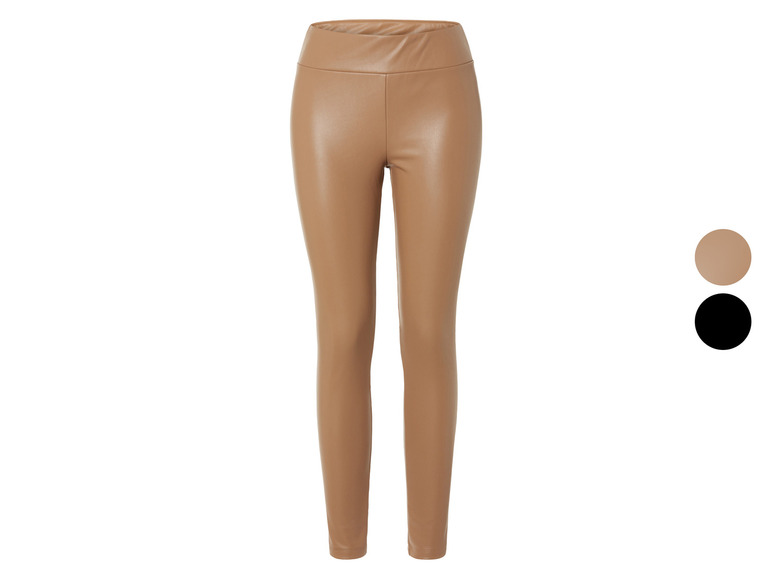Bruine imitatieleer leggings voor dames.