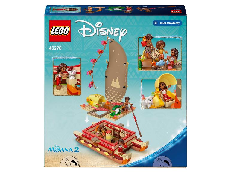 LEGO Disney Moana 2 set 43270, met een boot en figuren.