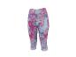 Capri fitnesslegging met abstract roze, blauw en paars patroon.