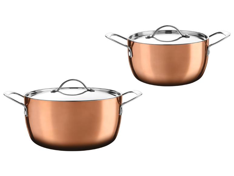 SILVERCREST koperen pannenset, 2-delig, met deksels