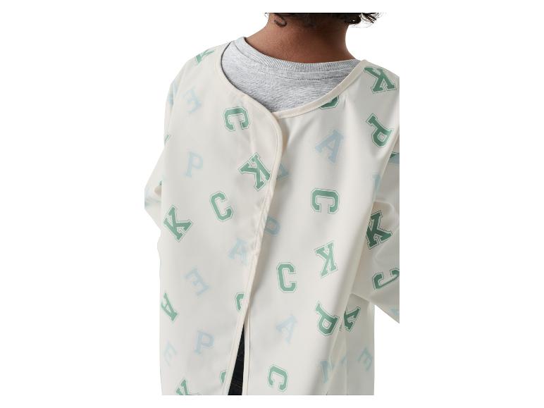 Langmouwse kinderschort met letterprint
