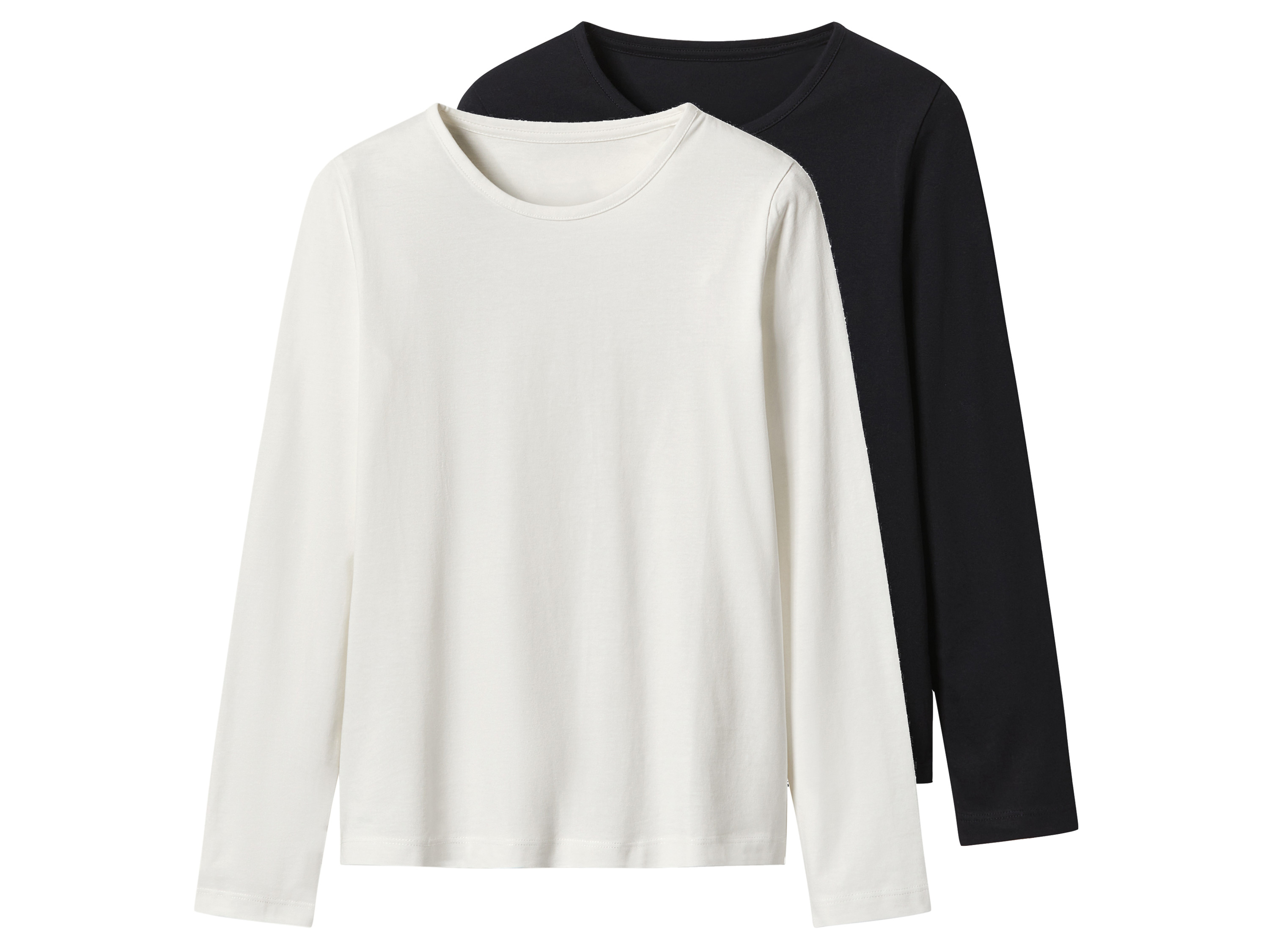 Esmara Kids Set van 2 kinder longsleeves (Zwart/wit, 134/140)