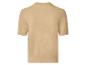 Beige gebreide blouse met korte mouwen, achteraanzicht