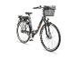 Elektrische fiets met voormand en bagagedrager.