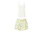 Damespyjama met witte top en shorts met citroenprint.