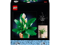 Achterkant van de doos van een bouwspeelgoed met een lepelplant in een pot