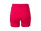 Rode damesfietsbroek met hoge taille en zwart logo.