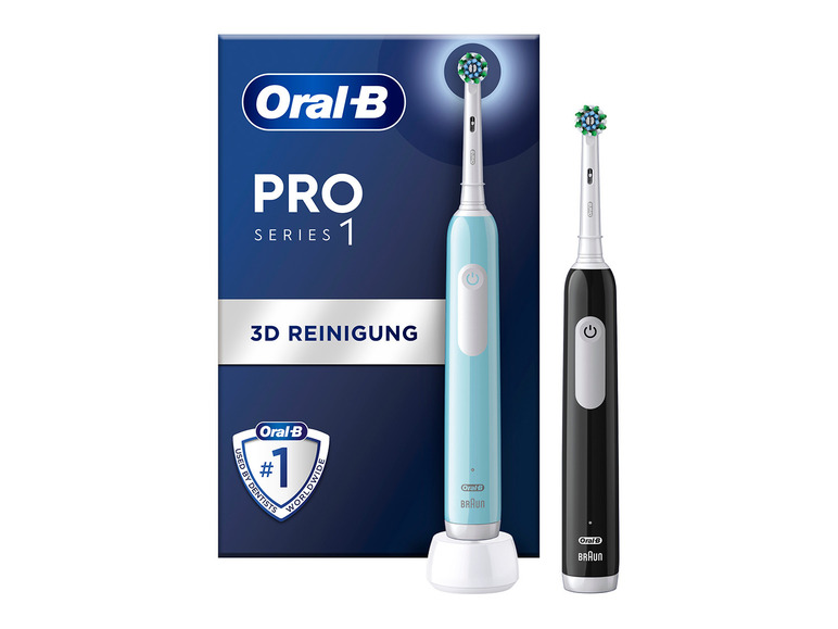 Twee Oral-B Pro Series 1 elektrische tandenborstels.