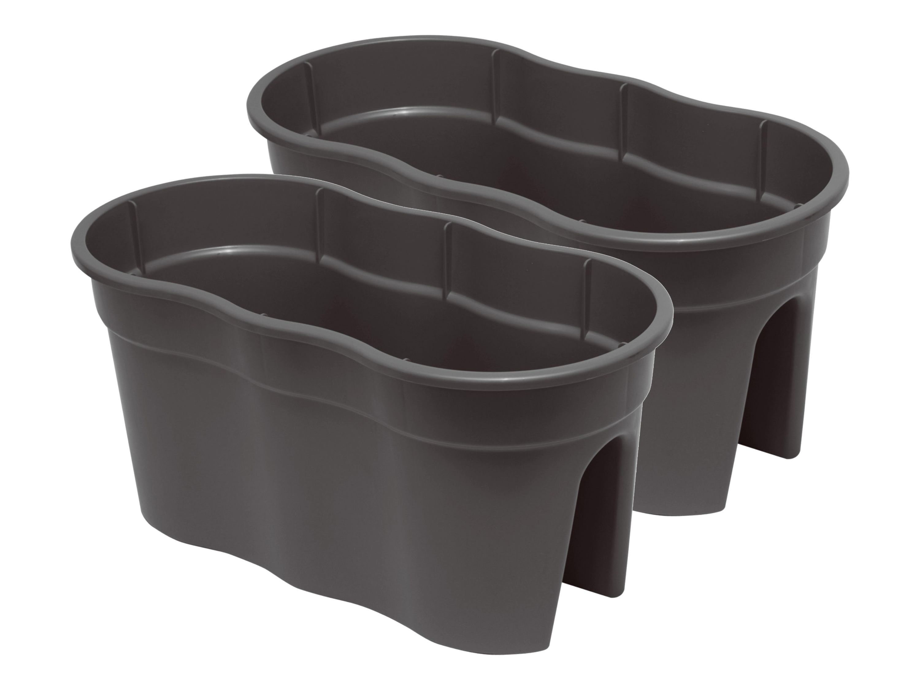 KHW Balkonbak Flowerclip XL, 2-delige set (Antraciet) afbeelding