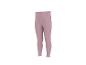 Lichtroze dameslegging met elastische tailleband en golvende zomen.