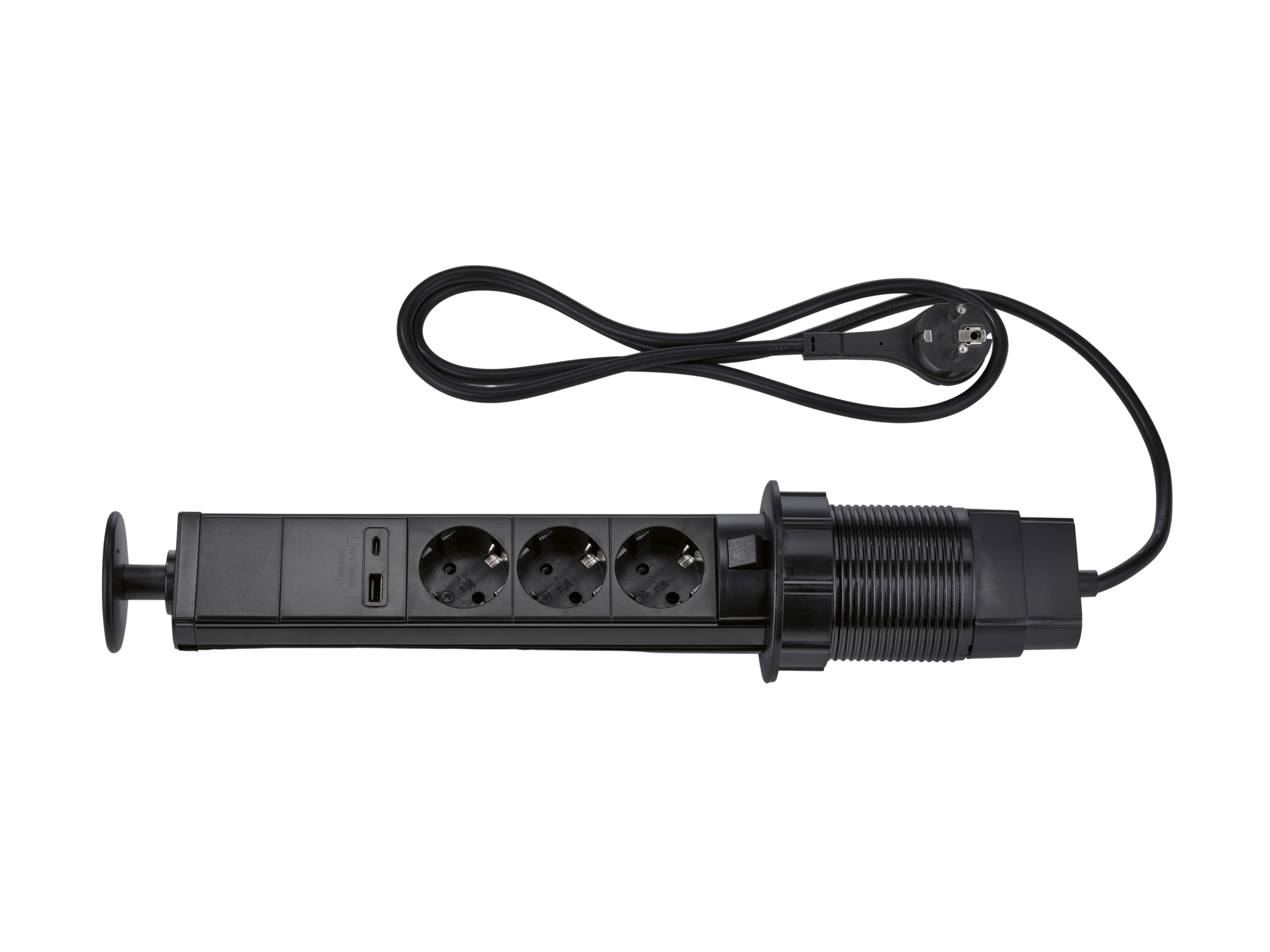 TRONIC Stekkerdoos (Tafelstekkerdoos, Zwart) afbeelding