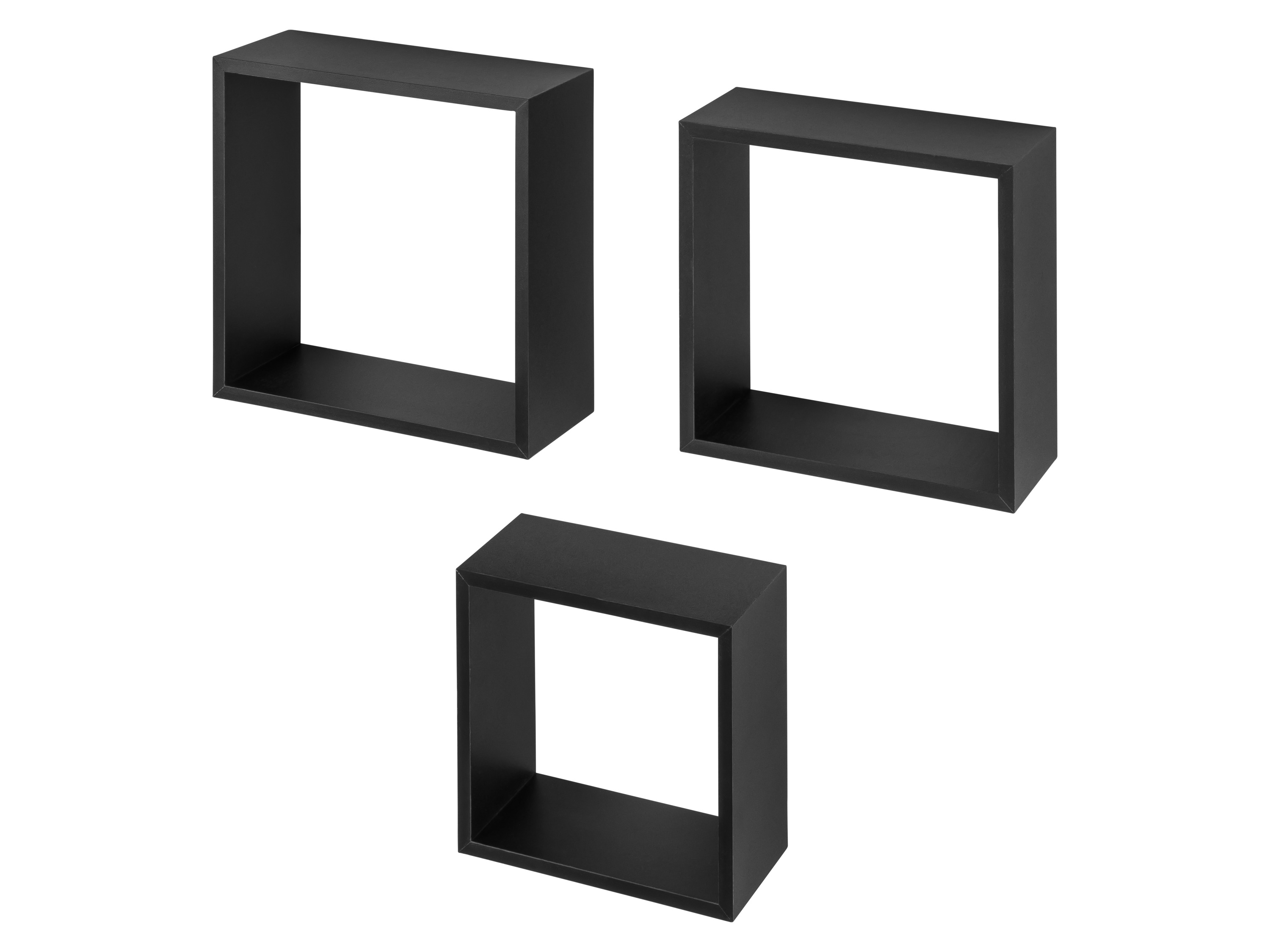 LIVARNO Wandkasten kubus (Kubuskast 3-delig 30 x 30 cm, Zwart)
