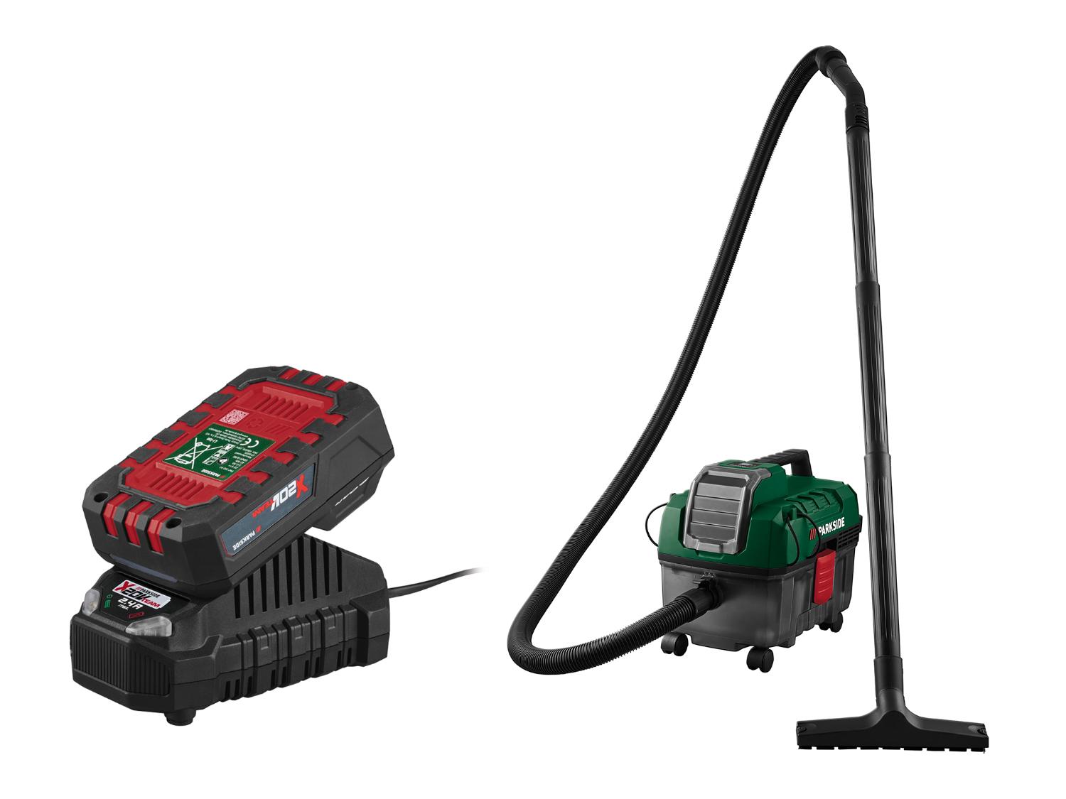 Accu-nat en droog stofzuiger 20 V, met accu 2 Ah en lader 2,4 A