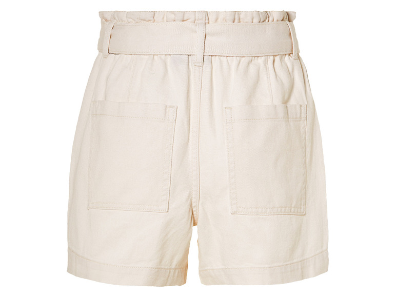 Beige denim shorts met riem