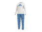 Dames pyjamaset met lange mouwen en buitenaards karakter en tekstprint.