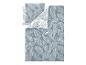 Dekbedovertrek en kussensloop set met blauw-wit bladpatroon.
