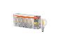 Een verpakking van vier LED-lampen met E14 fittingen, 4W gelijk aan 40W, 470 lumen, warm wit.
