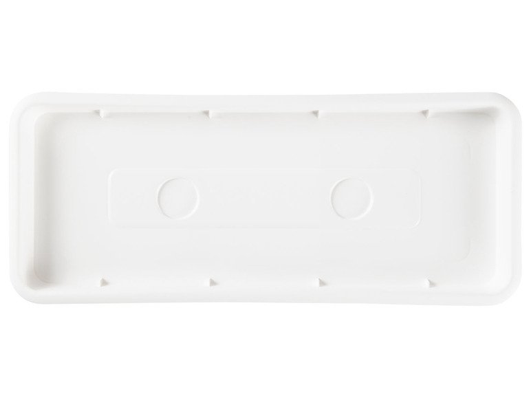 Een witte plastic verpakking voor twee producten.