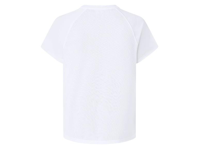 Wit sport T-shirt met korte mouwen van ademende stof, achteraanzicht.