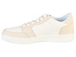 Witte sneakers met beige accenten.
