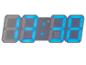 Digitaal LED-klok, modern design, blauwe display.