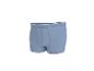 Blauwe herenboxershort, schuin van voren gezien.