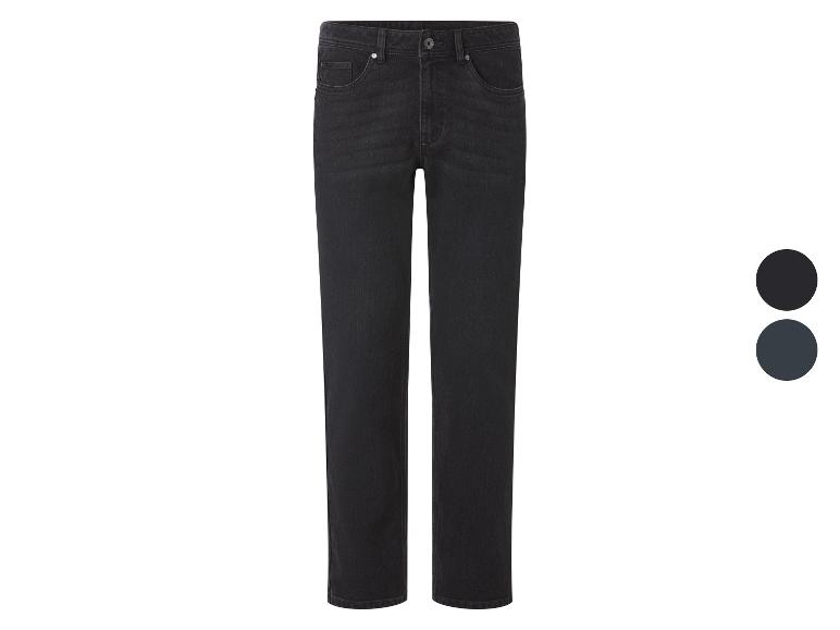 Herenjeans in donkergrijs en zwart.