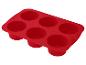 Rode siliconen muffinvorm met 6 holtes