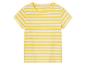 Geel-wit gestreept shirt voor kinderen.