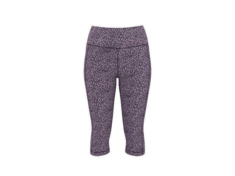 Paarse capri legging met luipaardprint