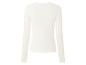 Witte damesblouse met lange mouwen, achterkant