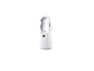 Witte bladeless ventilator met digitaal display dat '17' toont